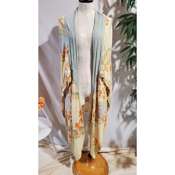 Free People Other - Free People Morning Glory Kimono One Size Asian Floral Open Hippie Boho Festival
